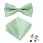 Mens Striped Jacquard Bow Tie Set