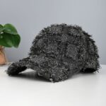 Retro Distressed Multi-color Plaid Baseball Cap With Unique Curved Brim, Stylish And Adjustable Casual Hat