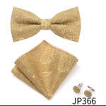 Mens Striped Jacquard Bow Tie Set