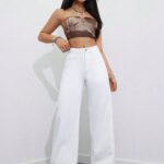 Floor-length Flared Straight-leg Denim Jeans For Women