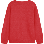 Oversized Crew Neck Button Knit Cardigan Women Soft Puff Sleeve Sweater Coat