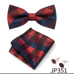 Mens Striped Jacquard Bow Tie Set