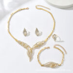 Cross-Border Foreign Trade Retro Jewelry Exaggerated Necklace Set Luxury Crystal Jewelry Banquet Dress Accessories Factory Direct Supply