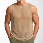 Men's European And American Summer Sports Tank Tops, Quick-Dry Stretch Mesh Hollow Knit Vests For Men