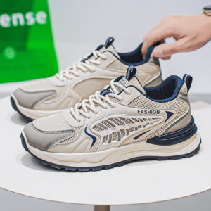 New Men’s Breathable Mesh Sports Shoes, Korean Trendy Versatile Thick Sole Casual Dad Sneakers, Fashion Footwear For Men