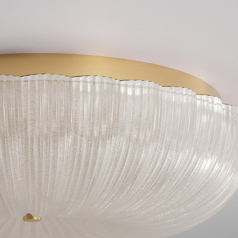 French-style Light-luxury Shimmering Sand-textured Ripple-edge Ceiling Light