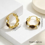 Cross-border European American Maillard Brown Hoop Earrings For Women, New Arrival Premium Unique Vintage Hoop Clasp Ear Jewelry