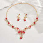 Cross-Border Foreign Trade Retro Jewelry Exaggerated Necklace Set Luxury Crystal Jewelry Banquet Dress Accessories Factory Direct Supply