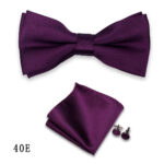 Mens Formalwear Accessory Burgundy Bow Tie Set
