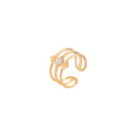 Fashion Multicolor Enamel Gold Plated Stainless Steel Adjustable Open Ring For Women, Anti-fade Titanium Steel Band