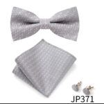 Mens Striped Jacquard Bow Tie Set