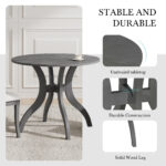 Oak Gray Dining Table Set:39.4" Round Table + 2 Chairs - Traditional Solid Wood Kitchen Set with Inlaid Tabletop, Elegant Curved Legs for Dining Room
