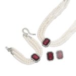European And American Cross-Border Jewelry French Elegant Multi-Layer Imitation Pearl Necklace Accessible Luxury String Jewelry Stone Necklace Set