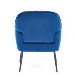 Velvet Accent Chair, Modern Upholstered Living Room Chairs, Luxury Single Sofa Armchair with Metal Legs, Comfy Barrel Chairs for Living Room, Waiting Room, Bedroom, Office and Cafe, Blue