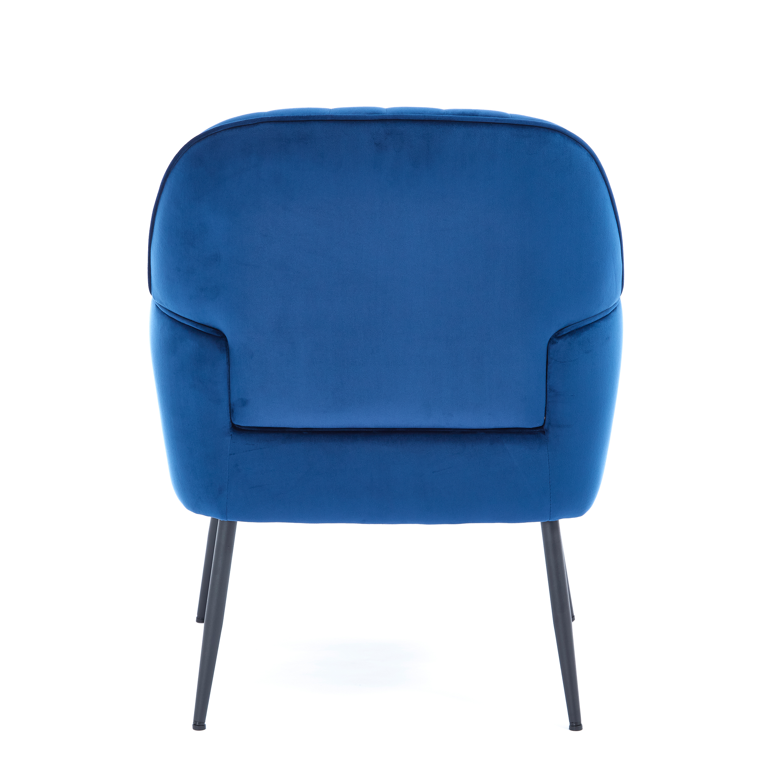Velvet Accent Chair, Modern Upholstered Living Room Chairs, Luxury Single Sofa Armchair with Metal Legs, Comfy Barrel Chairs for Living Room, Waiting Room, Bedroom, Office and Cafe, Blue - Image 13