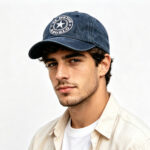El Mejor Abuelo Washed Navy Baseball Cap, Embroidered Star Vintage Hat