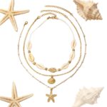 Cross-border European American Multi-layer Jewelry Set, Ocean Beach Style Clavicle Necklace With Shell & Starfish Pendant, In Stock Seaside Women Neck Accessories