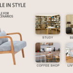 Mid-Century Modern Accent Chair, Arm Chair Living Room Chairs with Pillow Upholstered Reading Chair with Solid Wood Frame & Living Room Bedroom Balcony (Antique Dark Grey)