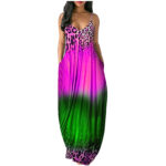 Ombre Strap Loose-fitting Dress For Women