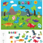 Party Gifts: Dinosaur Felt Storyboard, Felt Board, Educational Interactive Activity, Kids’ Room Party Gifts