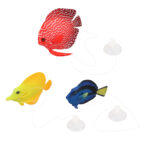 3Pcs Silicone Floating Glowing Clownfish Simulation Artificial Fish Decortion For Fish Tank Aquarium