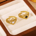European And American Style 18K Real Gold Electroplated Color-Preserving Jewelry Ring, Light Luxury Texture, High-End Feel, Stainless Steel Jewelry Ring