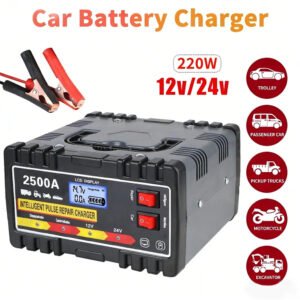 2500A HEAVY DUTY 12 24V AUTOMATIC CAR BATTERY CHARGER SMART PULSE REPAIR TRICKLE