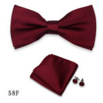 Mens Formalwear Accessory Burgundy Bow Tie Set