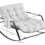 Rocking Chair with Extra-Wide Technical leather Upholstered Gliding Chair Boucle Reclining Chair, Modern Accent Chair for Living Room Nursery Bedroom -white