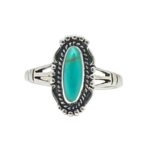 Bohemian-style Horse-eye-shaped Turquoise Ring
