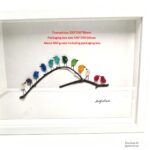 Three-dimensional Branch Sea Glass Rainbow Bird