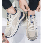 New Men's Breathable Mesh Sports Shoes, Korean Trendy Versatile Thick Sole Casual Dad Sneakers, Fashion Footwear For Men