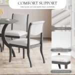 Oak Gray Dining Table Set:39.4" Round Table + 2 Chairs - Traditional Solid Wood Kitchen Set with Inlaid Tabletop, Elegant Curved Legs for Dining Room