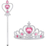 3-Piece Pink Princess Costumes - Pink Party Outfits With Crowns And Capes For Festive Occasions - Party Accessory Set