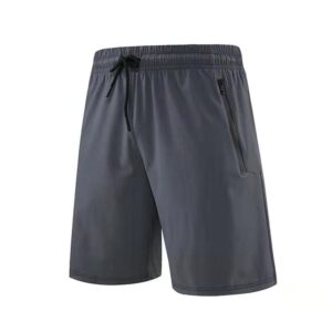 Men Summer Solid Quick Dry Loose 5 Inch Shorts, Casual Fitness Running Shorts For Student Morning Jog