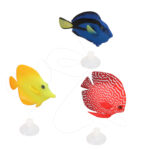 3Pcs Silicone Floating Glowing Clownfish Simulation Artificial Fish Decortion For Fish Tank Aquarium