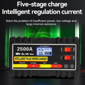 2500A HEAVY DUTY 12 24V AUTOMATIC CAR BATTERY CHARGER SMART PULSE REPAIR TRICKLE