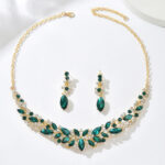 Cross-Border Foreign Trade Retro Jewelry Exaggerated Necklace Set Luxury Crystal Jewelry Banquet Dress Accessories Factory Direct Supply