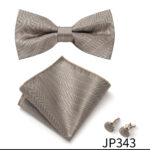 Mens Striped Jacquard Bow Tie Set