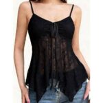 Womens Mesh Fitted Camisole Top