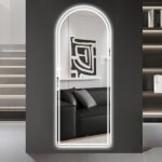 65" x 21" Arch LED Bathroom Mirror - Dimmable Wall Mount Vanity Mirror with Anti-Fog, Shatterproof Glass, Tri-Color Lighting for Makeup Studio & Home Gym