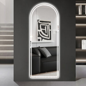 65″ x 21″ Arch LED Bathroom Mirror – Dimmable Wall Mount Vanity Mirror with Anti-Fog, Shatterproof Glass, Tri-Color Lighting for Makeup Studio & Home Gym
