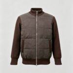 Mens Winter Patchwork Long-Sleeve Stand-Neck Sweater Coat