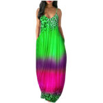 Ombre Strap Loose-fitting Dress For Women