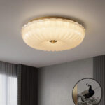 French-style Light-luxury Shimmering Sand-textured Ripple-edge Ceiling Light