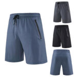 Men Summer Solid Quick Dry Loose 5 Inch Shorts, Casual Fitness Running Shorts For Student Morning Jog