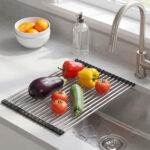 Stainless Steel Draining Rack, 43 X 35 Cm Black Dish Draining Tray With 18 Tubes—Hand Tools