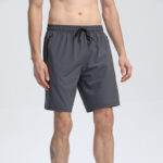 Men Summer Solid Quick Dry Loose 5 Inch Shorts, Casual Fitness Running Shorts For Student Morning Jog
