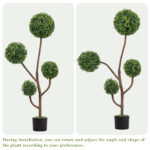4FT Tall Artificial Boxwood Topiary Tree Large Faux Green Plant in Pot for Indoor Outdoor Patio Porch Garden Decoration, 1pc/set