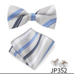 Mens Striped Jacquard Bow Tie Set